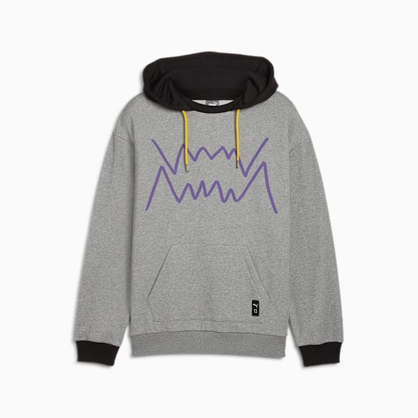 Buzo de basketball con capucha Jaws Core 2.0 para hombre, Medium Gray Heather-PUMA Black, large-ARG