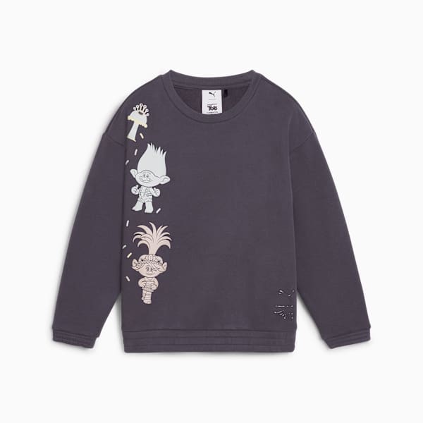 PUMA x TROLLS Graphic Crew Sweat Kids, Galactic Gray, large-ZAF