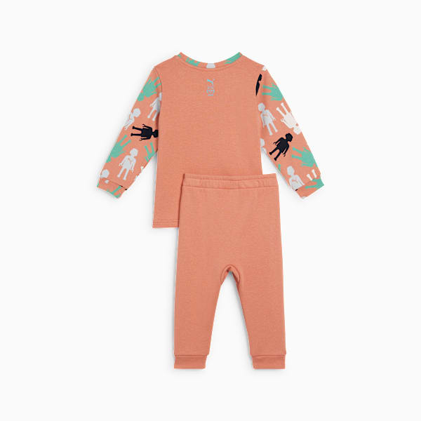 PUMA x PLAYMOBIL® Crew Jogger Set Toddler, Deeva Peach, large-MEX