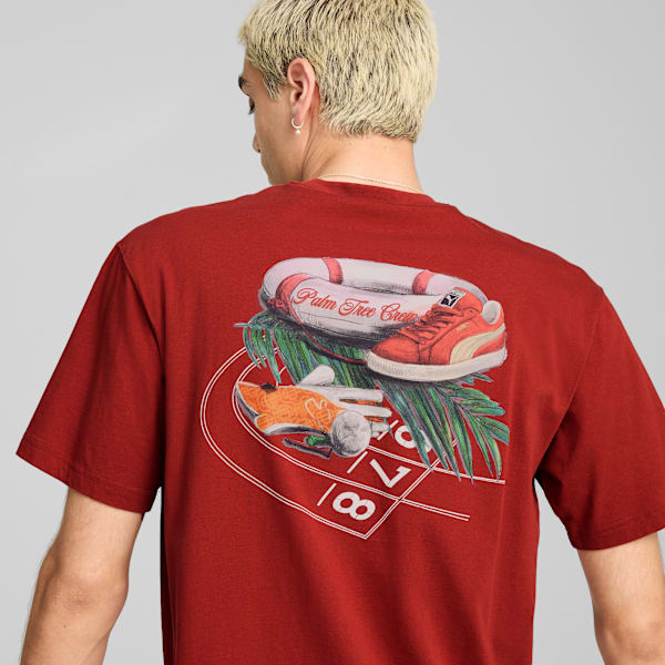Remera PUMA x PALM TREE CREW con estampa para hombre, Mars Red, large-ARG