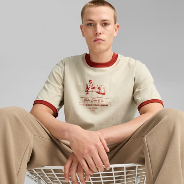Remera PUMA x PALM TREE CREW Ringer para hombre, Desert Dust, large-ARG