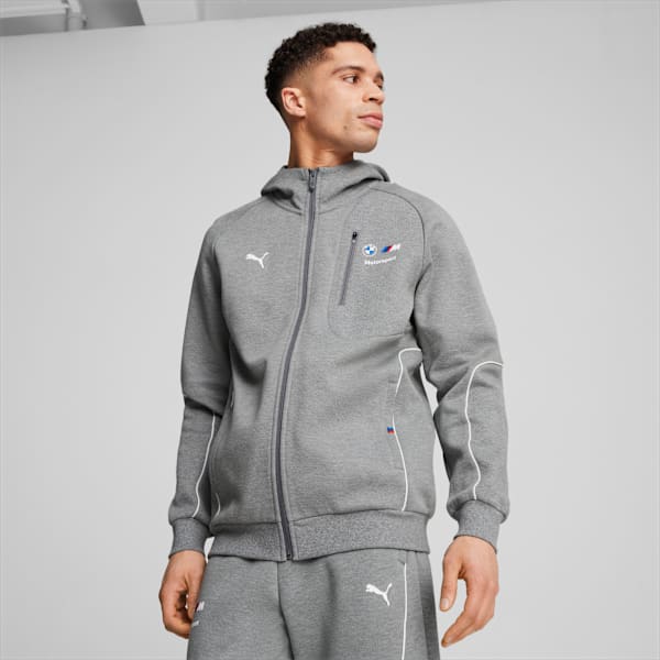 Campera con capucha BMW M Motorsport para hombre, Medium Gray Heather, large-ARG