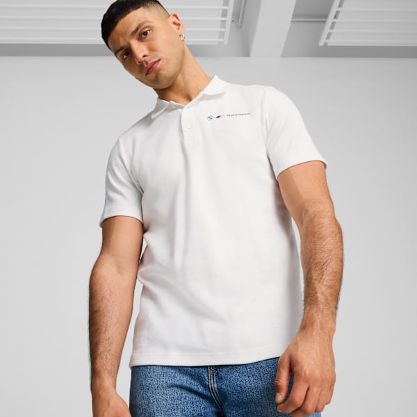 BMW M Motorsport Jacquard Polo Men, PUMA White, large-ZAF