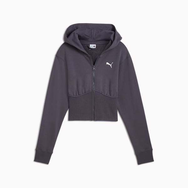 DARE TO Cropped Hoodie Women, Galactic Gray, large-ZAF