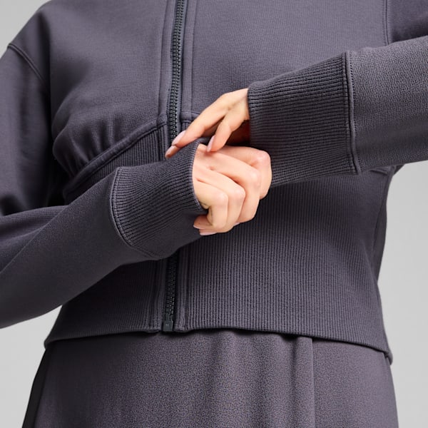 DARE TO Cropped Hoodie Women, Galactic Gray, large-ZAF