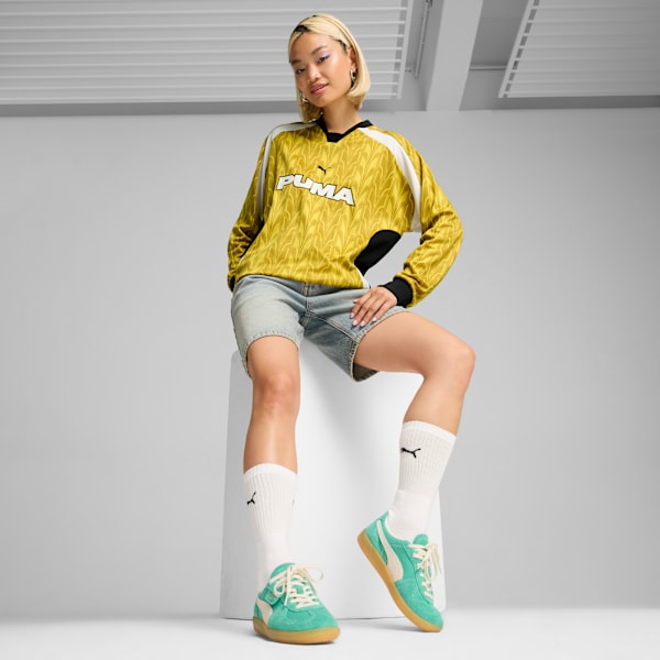 Playera de fÃºtbol  PUMA de manga larga, Fresh Pear-AOP, large-MEX