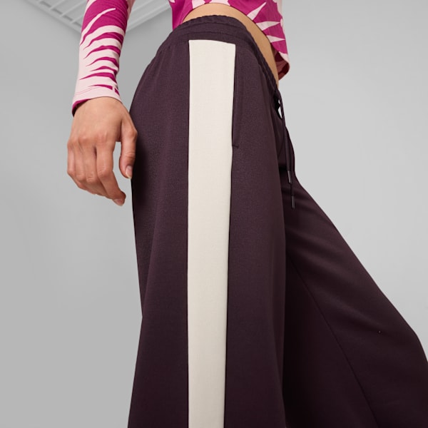 T7 Women's Low Rise Track Pants, Midnight Plum, large-MEX