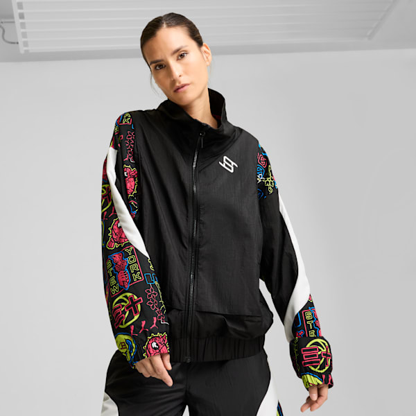 Campera deportiva STEWIE TOKYO para mujer, PUMA Black-AOP, large-ARG