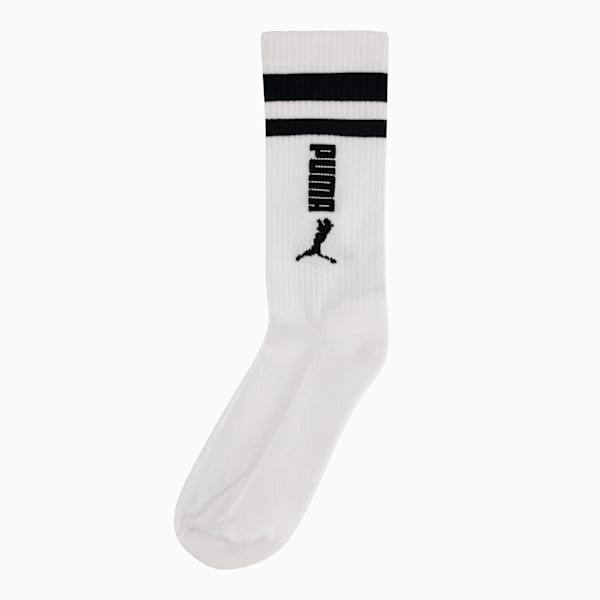 Mens No.2 Logo Mid Calf Sock, PUMA White-Black, large-ZAF