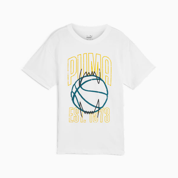 Basketball Winning Shot Tee Youth, PUMA White, large-MEX
