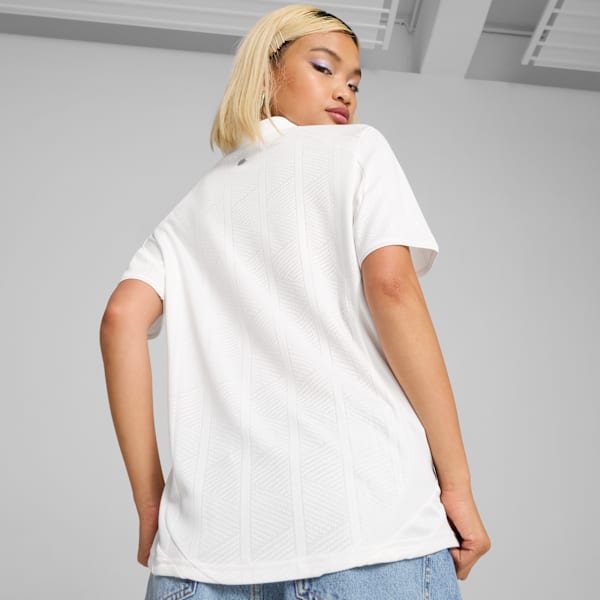 Playera con cuello camisero YONA para mujer, PUMA White, large-MEX