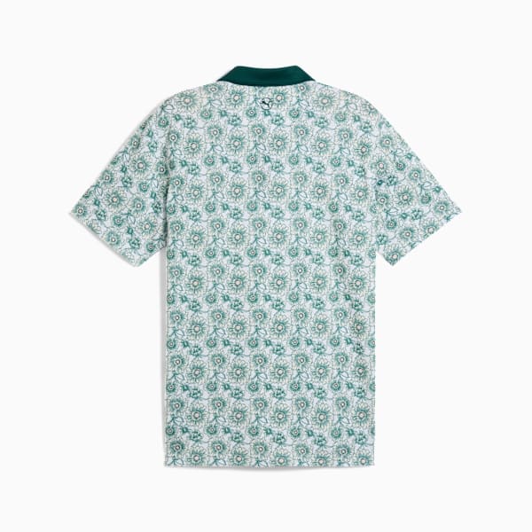 Pique Flower Fields Golf Polo Men, Dark Myrtle-White Glow, large-ZAF