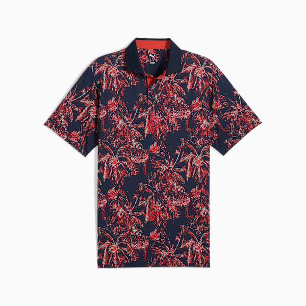 MATTR Safari Golf Polo Men, Deep Navy-Red Fire, large-ZAF