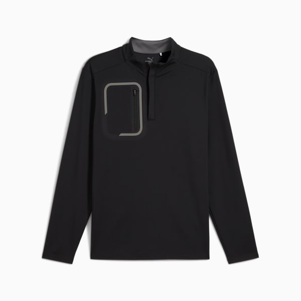 CLOUDSPUN Tech Quarter Zip Golf Top Men, PUMA Black, large-ZAF