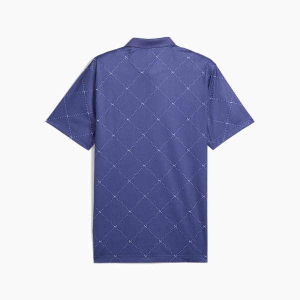 Pure 2.0 Argyle Golf Polo Men, Blue Crystal-White Glow, large-ZAF