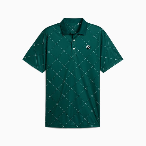 Pure 2.0 Argyle Golf Polo Men, Dark Myrtle-White Glow, large-ZAF