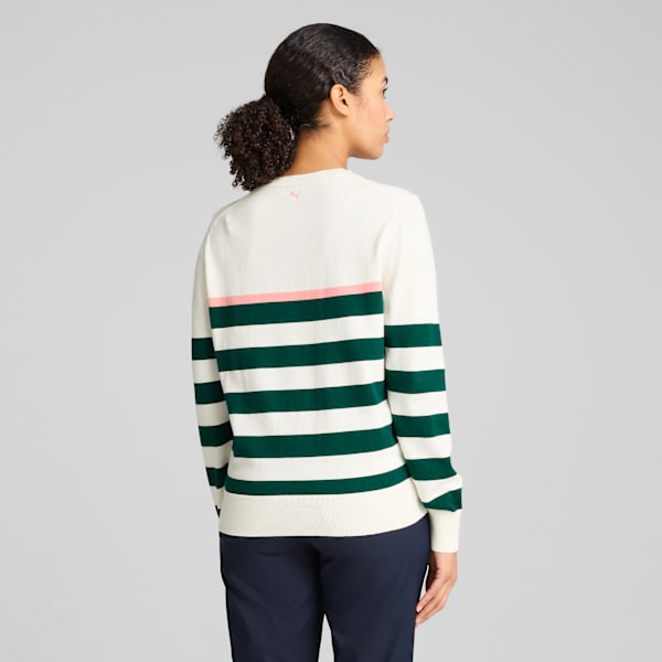 Resort Stripe Sweater Women, Warm White-Dark Myrtle, large-ZAF