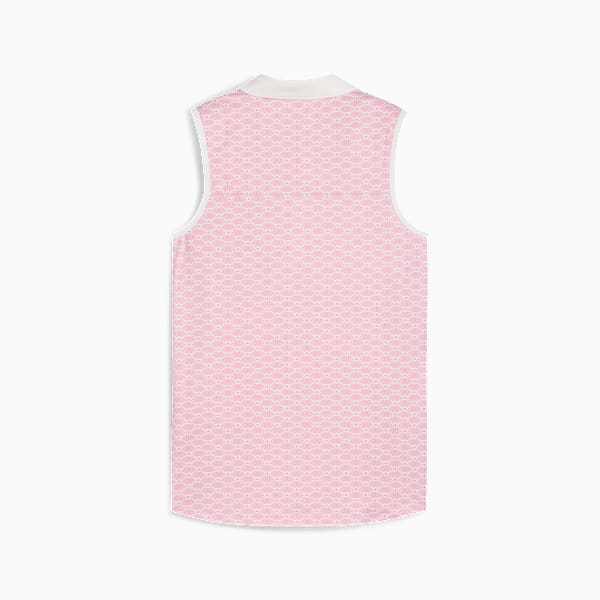CLOUDSPUN Scallop Sleeveless Golf Polo Women, Poised Pink-Warm White, large-ZAF