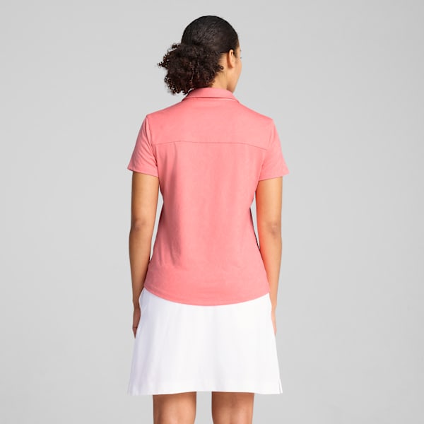 MATTR Lianas Jacquard Short Sleeve Polo Women, Peach Frost, large-ZAF