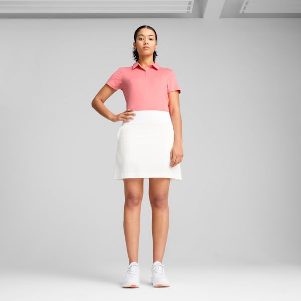 MATTR Lianas Jacquard Short Sleeve Polo Women, Peach Frost, large-ZAF