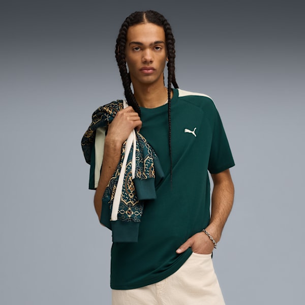 T7 Tee Men, Green Terrain-Alpine snow, large-ZAF