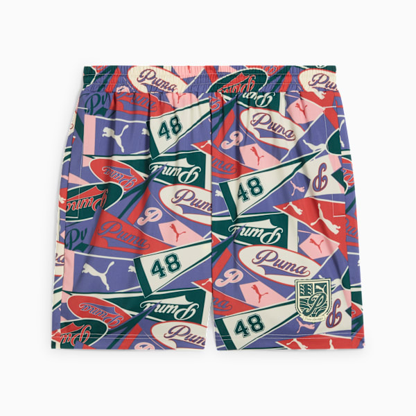 SPORTS LEGACY Graphic Relaxed Shorts 6'' Men, Blue Crystal-AOP, large-ZAF