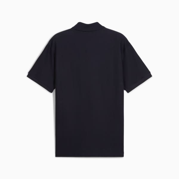 Playera polo holgada Premium Essentials Jacquard, New Navy, large-MEX