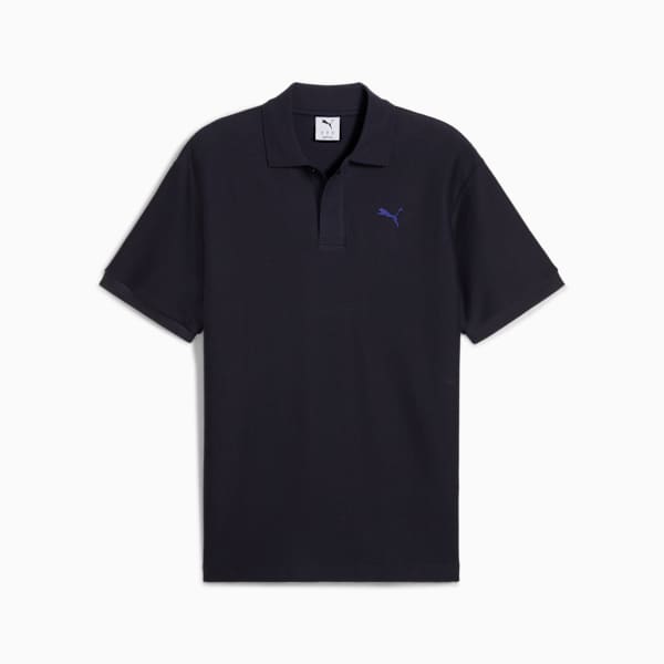 Playera polo holgada Premium Essentials Jacquard, New Navy, large-MEX