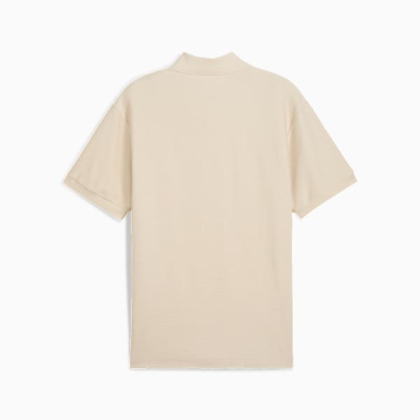 Playera polo holgada Premium Essentials Jacquard, Alpine Snow, large-MEX