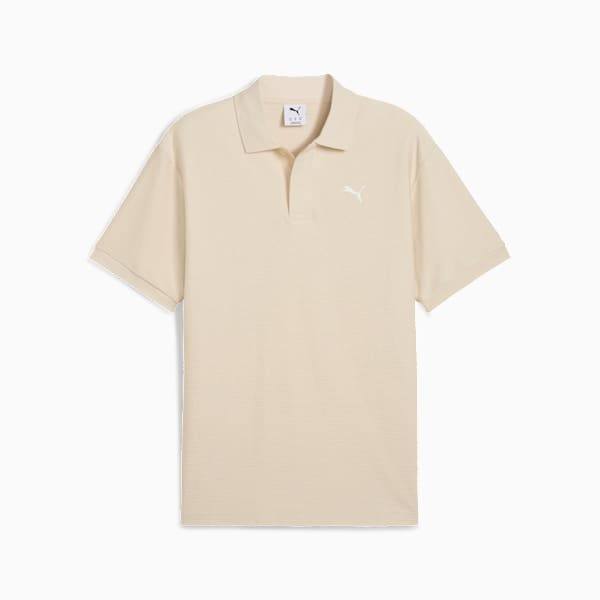 Playera polo holgada Premium Essentials Jacquard, Alpine Snow, large-MEX