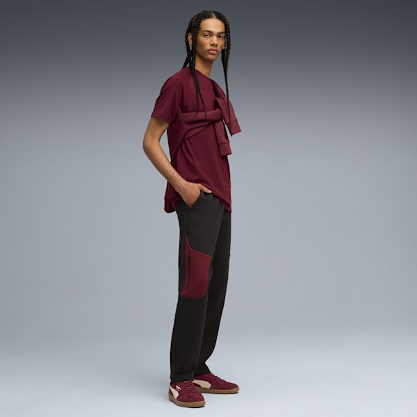 Calça PUMATECH Track Masculina, PUMA Black-Ruby Shimmer, large-BRA