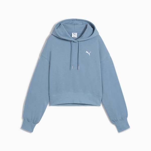 Moletom com Capuz WARDROBE ESS Relaxed Cropped Feminino, Cool Blue, large-BRA