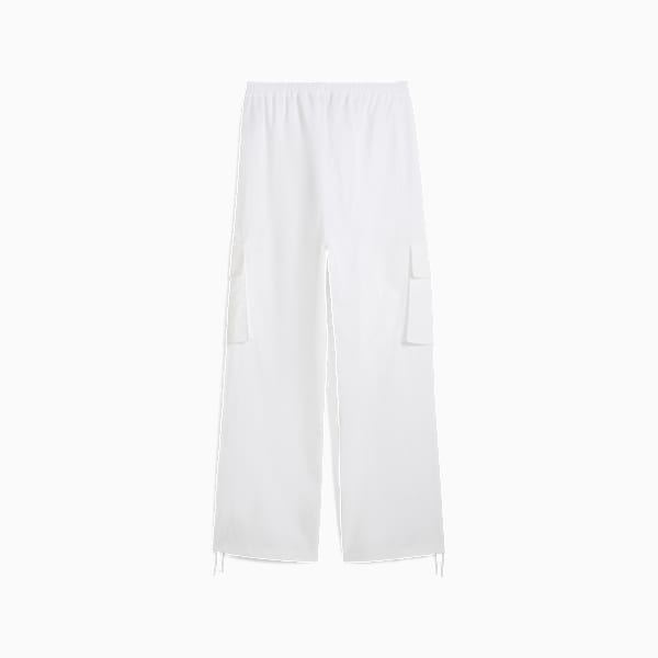 Pants cargo WARDROBE Essentials para mujer, PUMA White, large-MEX