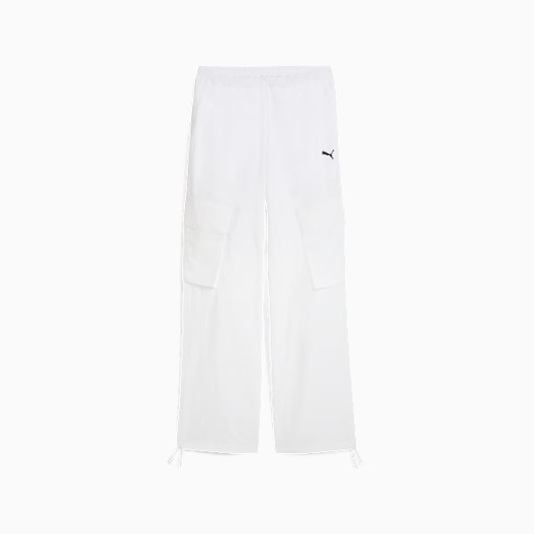 Pants cargo WARDROBE Essentials para mujer, PUMA White, large-MEX