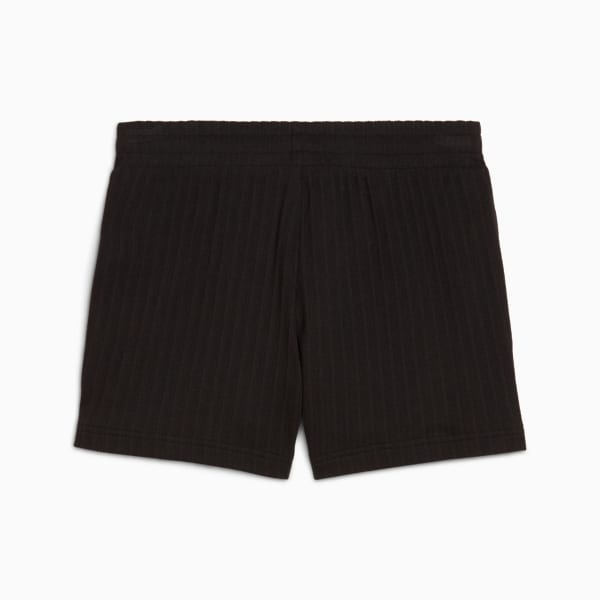 Shorts WARDROBE Essentials Pointelle 10cm para mujer, PUMA Black, large-MEX