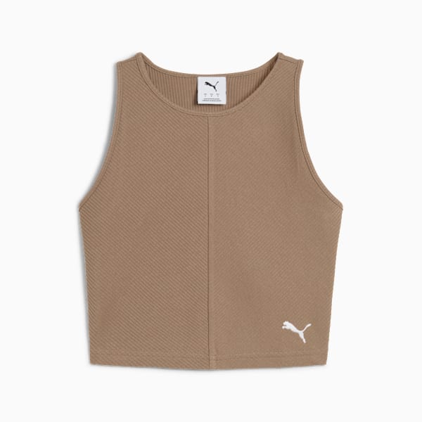 Crop top WARDROBE Essentials para mujer, Totally Taupe, large-ARG