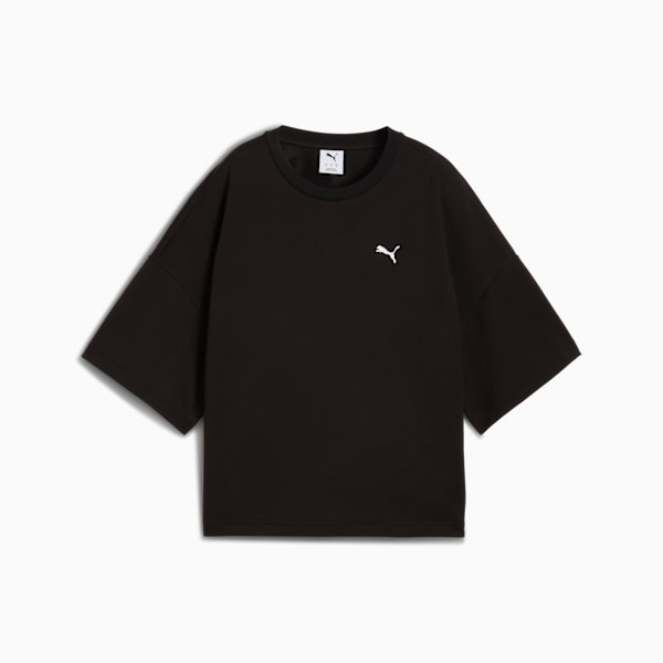 Wardrobe Essentials Relaxed Heavy Tee Women, PUMA Black, large-ZAF