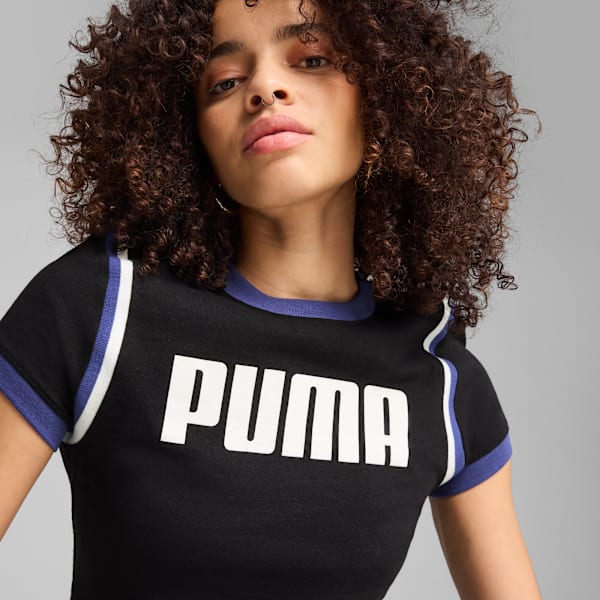 Playera corta FUTURE.PUMA.ARCHIVE para mujer, PUMA Black-White, large-MEX