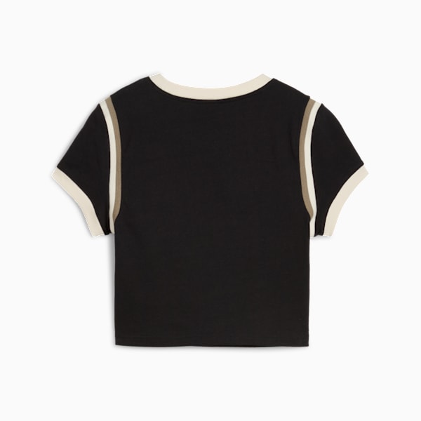 FUTURE.PUMA.ARCHIVE Graphic Baby Tee Women, PUMA Black-Alpine Snow, large-ZAF