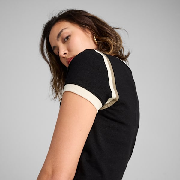 FUTURE.PUMA.ARCHIVE Graphic Baby Tee Women, PUMA Black-Alpine Snow, large-ZAF