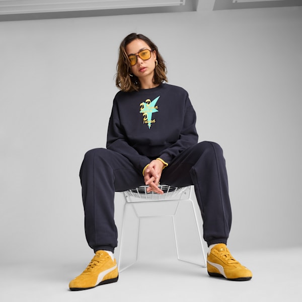 Road To Unity Oversized Graphic Crew Women, New Navy, large-MEX