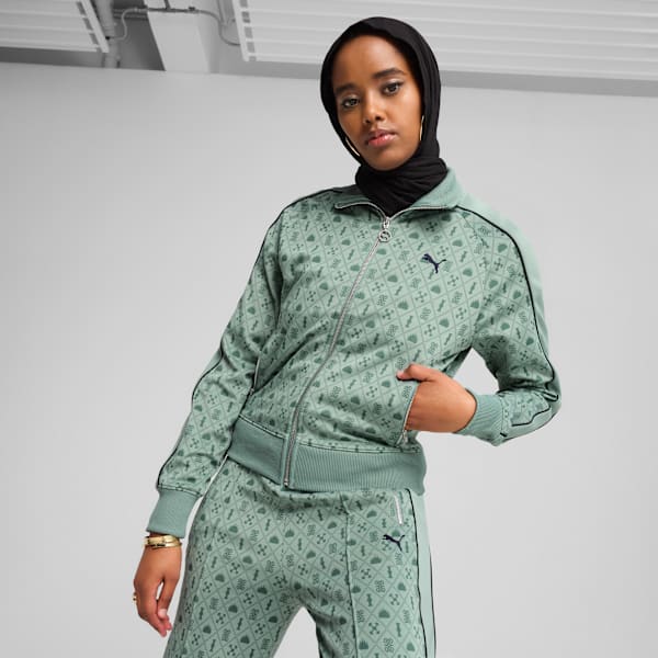 Chamarra Road To Unity para mujer, Green Moon-AOP, large-MEX