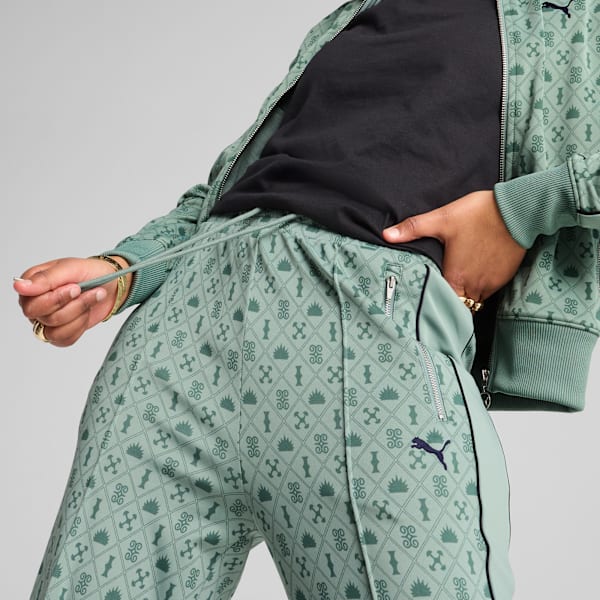 Pantalones rectos Road To Unity T7 para mujer, Green Moon-AOP, large-MEX