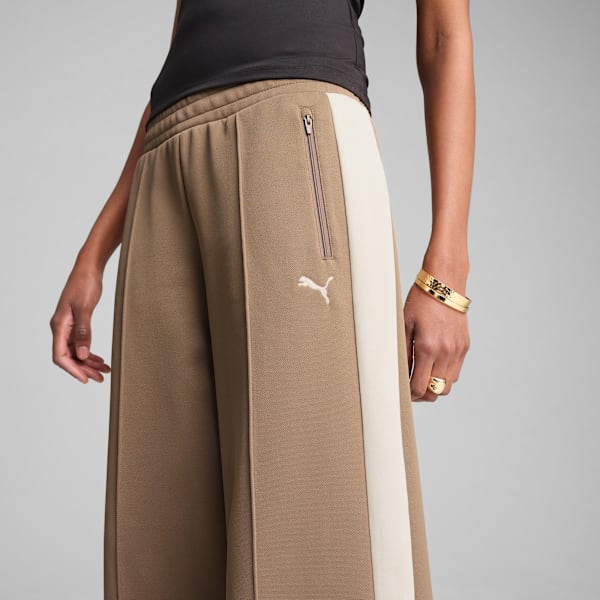 Pantalones anchos T7 para mujer, Totally Taupe, large-ARG