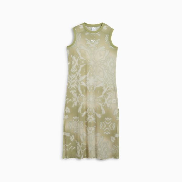 Vestido largo DARE TO Mesh Column para mujer, Pistachio Green-AOP, large-MEX