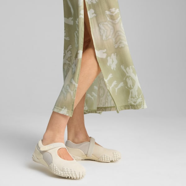 Vestido largo DARE TO Mesh Column para mujer, Pistachio Green-AOP, large-MEX