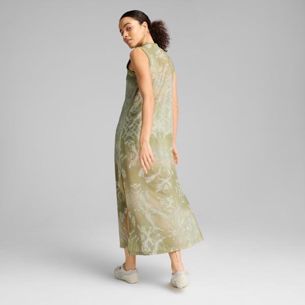 Vestido largo DARE TO Mesh Column para mujer, Pistachio Green-AOP, large-MEX