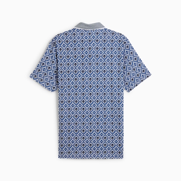 PUMA x PALM TREE CREW Tile Golf Polo Men, White Glow-Deep Navy, large-ZAF