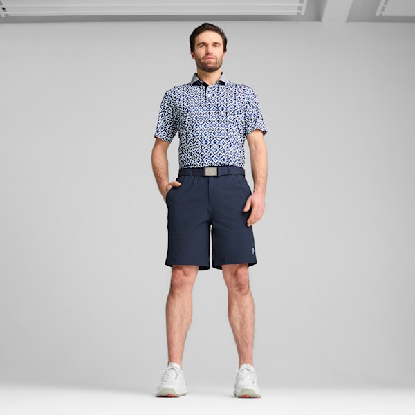 PUMA x PALM TREE CREW Tile Golf Polo Men, White Glow-Deep Navy, large-ZAF