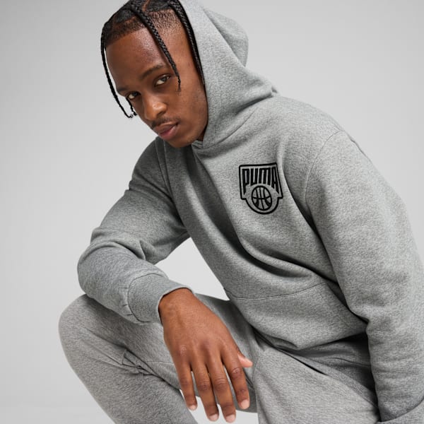 Posterize Basketball Hoodie Men, Medium Gray Heather, large-MEX